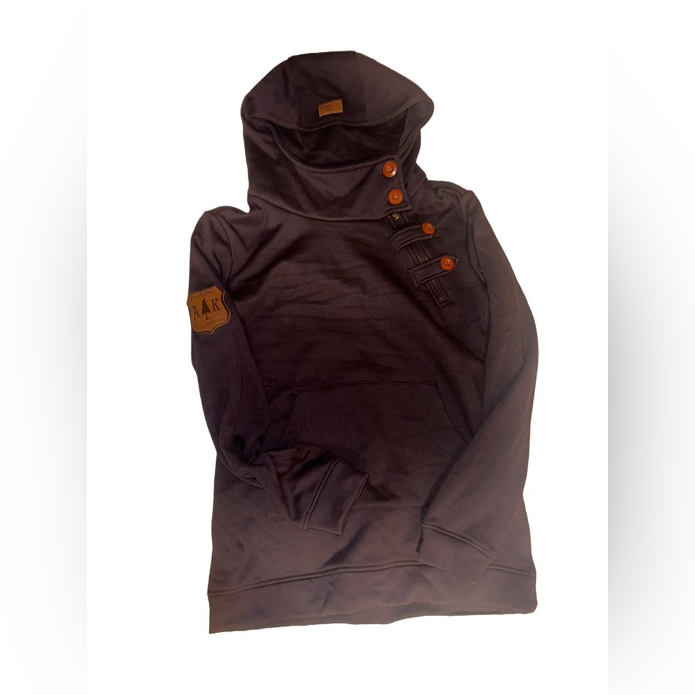 Alaska Chicks Black Hoodie with buttons size medium